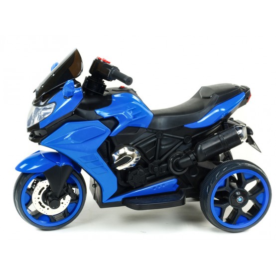 Sportovní motorka Dragon s výfuky, LED osvětlením, USB, MP3, MODRÁ